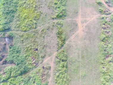 aerial view of land mapping by unmaned aerial vehicle in Bogor, Indonesia.