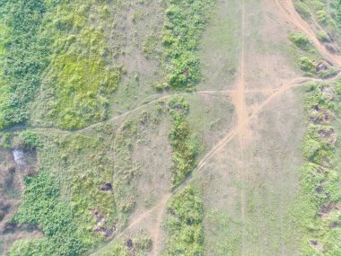 aerial view of land mapping by unmaned aerial vehicle in Bogor, Indonesia.