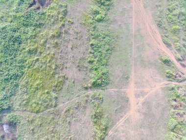 aerial view of land mapping by unmaned aerial vehicle in Bogor, Indonesia.