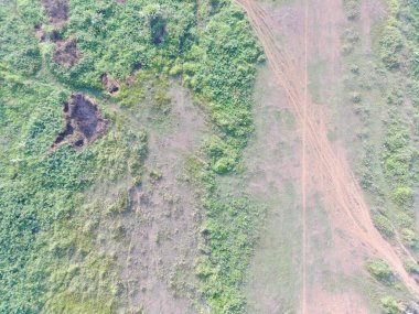 aerial view of land mapping by unmaned aerial vehicle in Bogor, Indonesia.