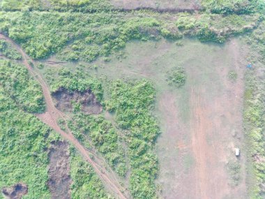 aerial view of land mapping by unmaned aerial vehicle in Bogor, Indonesia.