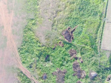 aerial view of land mapping by unmaned aerial vehicle in Bogor, Indonesia.