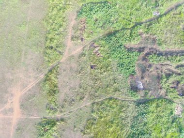 aerial view of land mapping by unmaned aerial vehicle in Bogor, Indonesia.