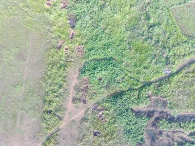 aerial view of land mapping by unmaned aerial vehicle in Bogor, Indonesia.