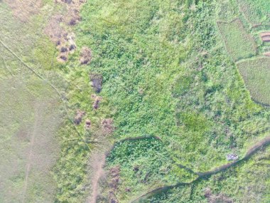 aerial view of land mapping by unmaned aerial vehicle in Bogor, Indonesia.