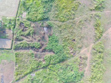 aerial view of land mapping by unmaned aerial vehicle in Bogor, Indonesia.