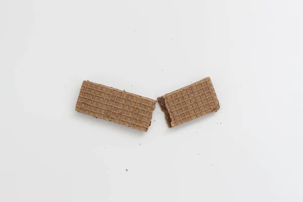 Een Close Van Chocolade Wafels Geïsoleerd Witte Achtergrond — Stockfoto