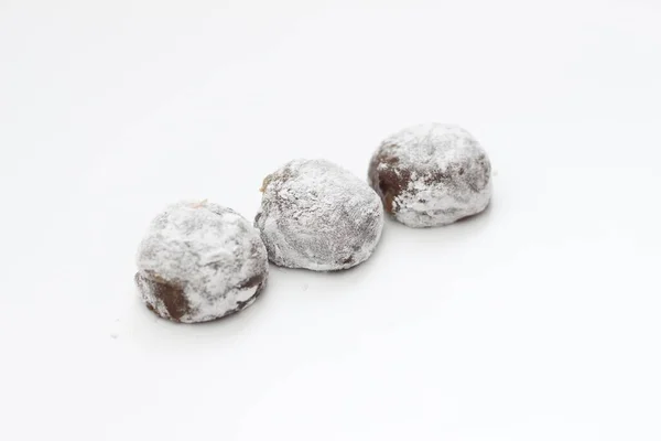 Close Chocolate Flavored Mochi Isolated White Background — ストック写真