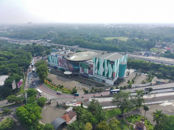 Jakarta Indonésie Říjen 222022 Záběry Letecký Pohled Nákupní Centrum Křižovatce — Stock fotografie