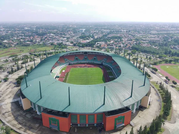 Vista Aérea Estádio Pakansari Dia Ensolarado Localizado Bogor Indonésia — Fotografia de Stock