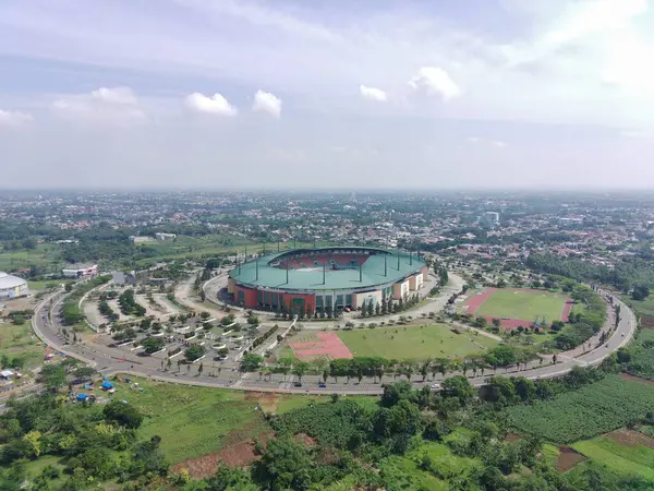 Bogor Endonezya Güneşli Bir Günde Pakansari Stadyumu Nun Hava Manzarası — Stok fotoğraf