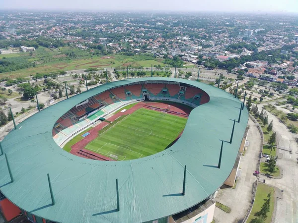 Aerial View Pakansari Stadium Sunny Day Located Bogor Indonesia — Fotografia de Stock