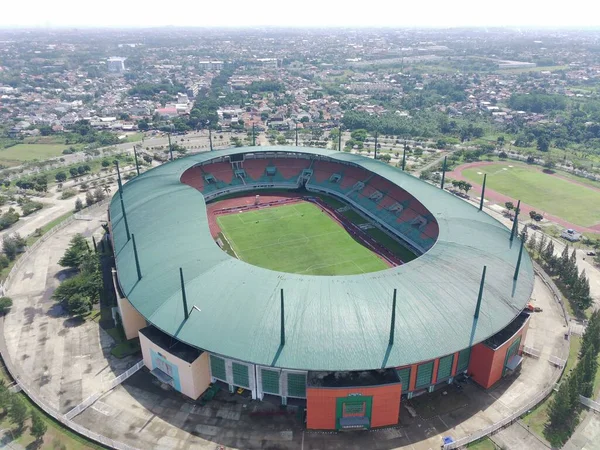 Vedere Aeriană Stadionului Pakansari Într Însorită Situată Bogor Indonezia — Fotografie, imagine de stoc