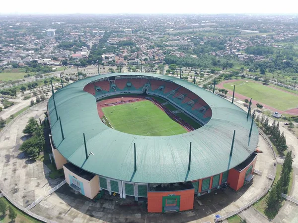Légi Kilátás Pakansari Stadion Egy Napos Napon Található Bogor Indonézia — Stock Fotó