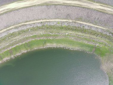 Sabah Waduk Jatiluhur 'un hava görüntüsü.