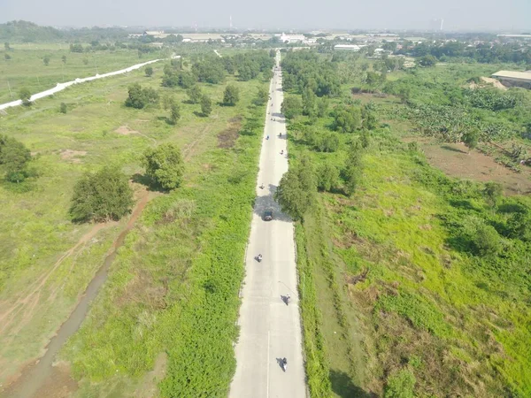 Aerial View Klapanunggal Highway Trees Green Open Space — Stock Photo, Image