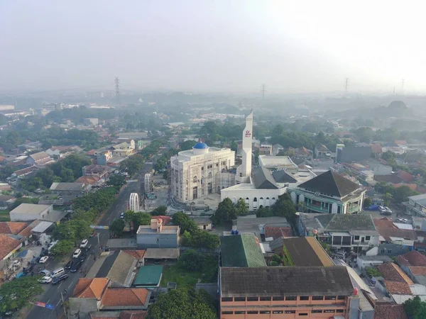 Bogor Indonésie Listopadu2022 Letecký Pohled Mešitu Barkah Která Výstavbě Islámské — Stock fotografie