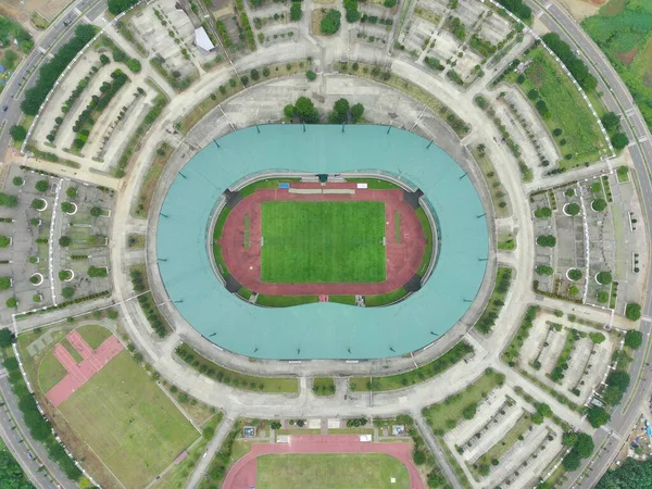 Bogor Indonesië Oktober 2022 Luchtfoto Van Het Pakansari Stadion Een — Stockfoto