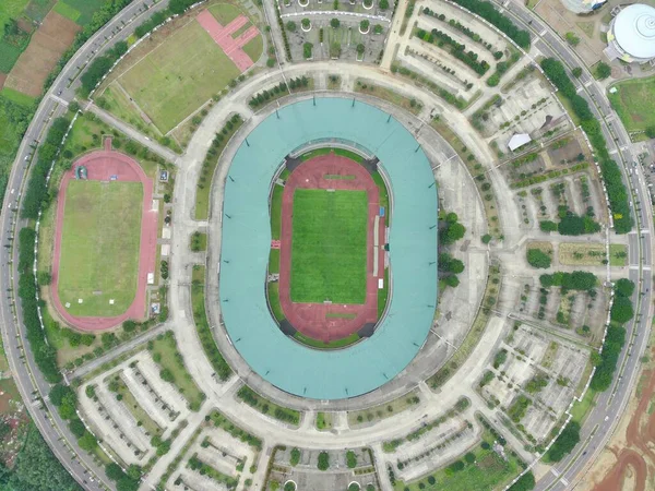 Bogor Indonésie Října 2022 Letecký Pohled Pákistánský Stadion Slunečného Dne — Stock fotografie