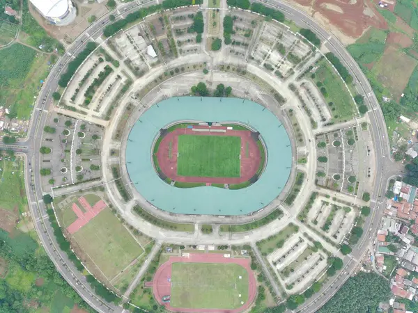 Bogor Indonésie Října 2022 Letecký Pohled Pákistánský Stadion Slunečného Dne — Stock fotografie