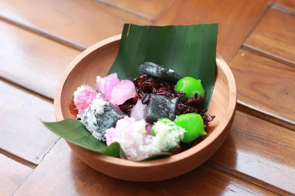Close Traditional Indonesian Food Called Cenil Has Bright Color Chewy — ストック写真
