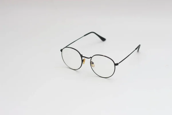 Close Eyeglasses Black Frames Isolated White Background — ストック写真