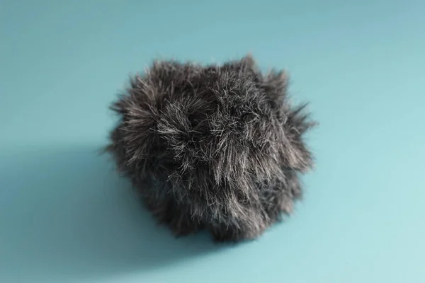 Close Cat Fur Shaped Microphone Silencer Audio Visual Work Equipment — Zdjęcie stockowe
