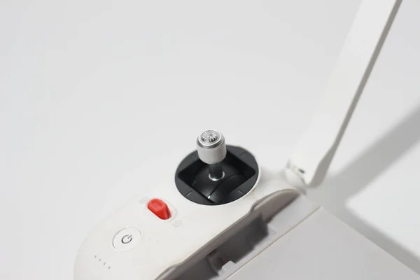 Close Detailed White Drone Remote Parts Isolated White Background Drone — Zdjęcie stockowe