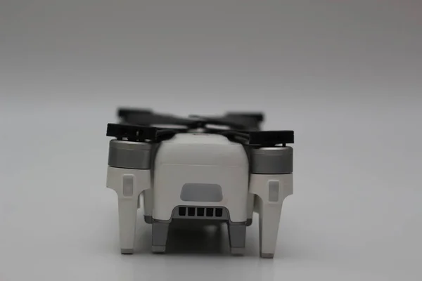 Close Detailed White Drone Parts Isolated White Background Drone Camera — Stock Fotó