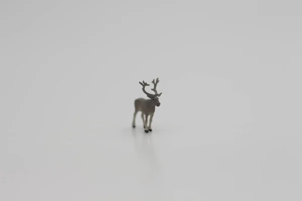 Close Miniature Figure Moose Isolated White Background Miniature Figure Photo — стоковое фото