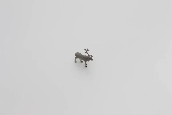 Close Miniature Figure Moose Isolated White Background Miniature Figure Photo — Stock fotografie