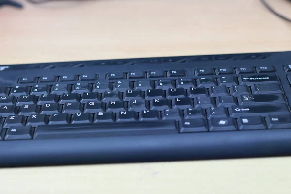 Photo Black Mouse Keyboard Work Technology Equipment Concept Photo — Stock Photo, Image
