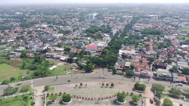 Bogor Indonesia October 2022 Aerial View Pakansari Stadium Sunny Day — Αρχείο Βίντεο