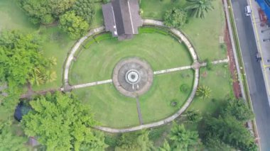 4K footage aerial view of the park which has a beautiful pattern.