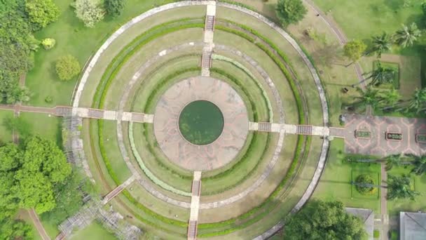 Footage Aerial View Park Which Has Beautiful Pattern — Video