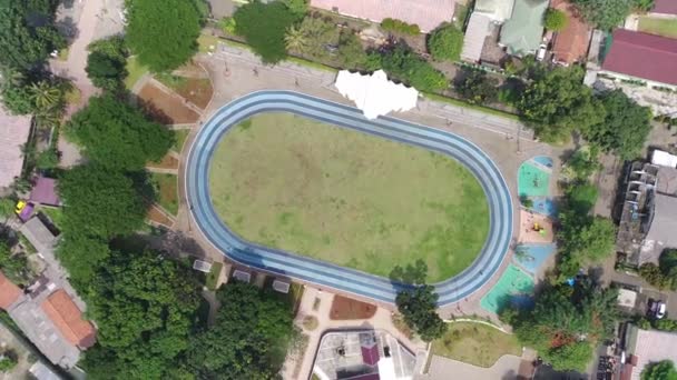 Aerial View Green Open Space Called Alun Alun Cirimekar Sports — Video
