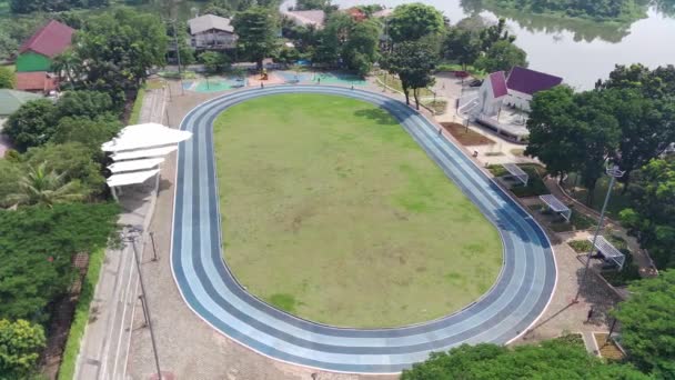Aerial View Green Open Space Called Alun Alun Cirimekar Sports — kuvapankkivideo