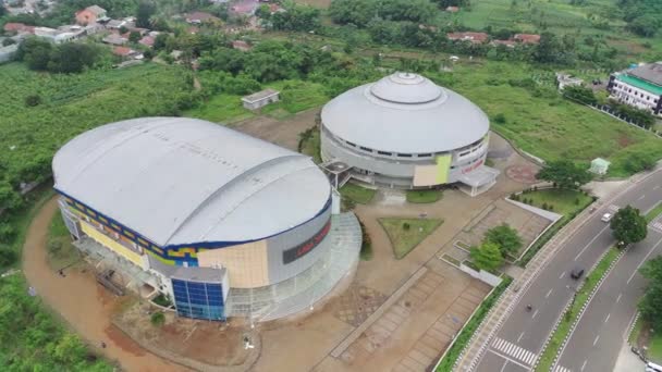 Bogor Indonesien Nov 2022 Film Antenn Utsikt Över Sporthallen Staden — Stockvideo