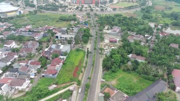 Bogor Indonesia Novembre 2022 Vista Aerea Della Strada Principale Intorno — Video Stock