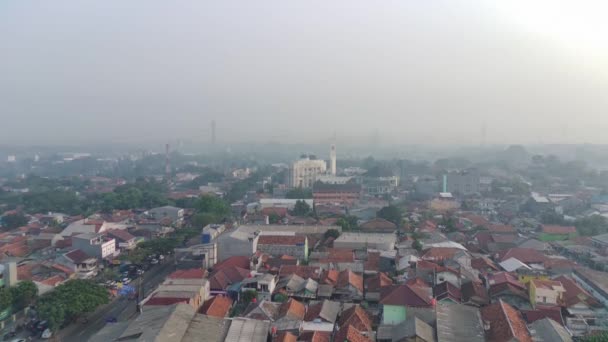 Bogor Indonésie Listopadu2022 Letecký Pohled Mešitu Barkah Která Výstavbě Islámské — Stock video