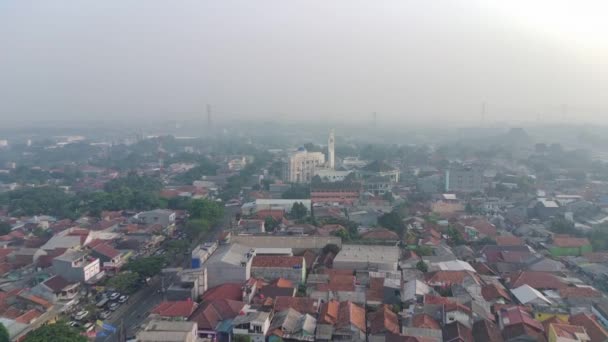 Богор Индонезия Ноября 2022 Года Съемки Воздуха Видом Строящуюся Мечеть — стоковое видео