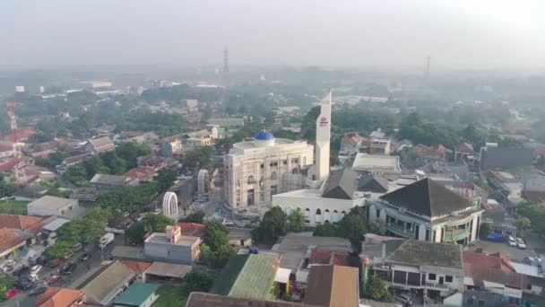 Bogor Indonesia November 2022 Rekaman Udara Pandangan Masjid Barkah Yang — Stok Video