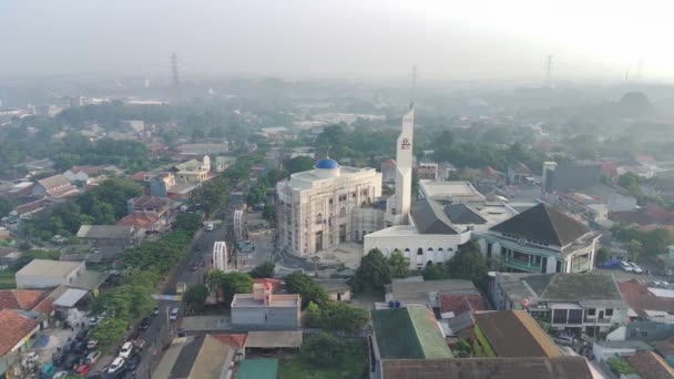 Богор Индонезия Ноября 2022 Года Съемки Воздуха Видом Строящуюся Мечеть — стоковое видео