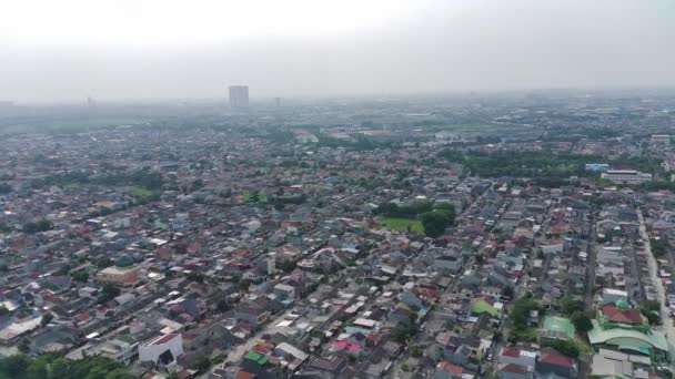 Imagini Vedere Aeriană Comunității Rezidențiale Adiacente Unei Zone Industriale — Videoclip de stoc