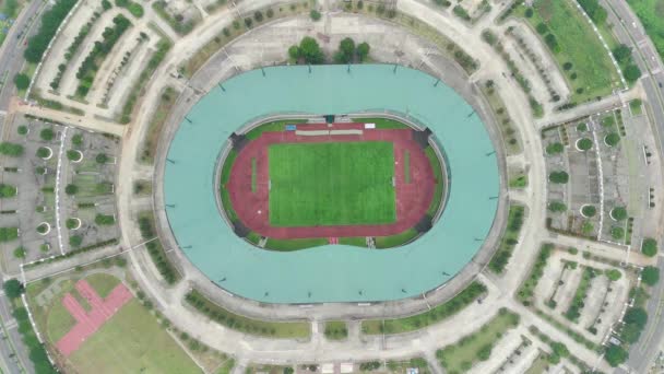 Bogor Indonesia October 2022 Aerial View Pakansari Stadium Sunny Day — Stockvideo