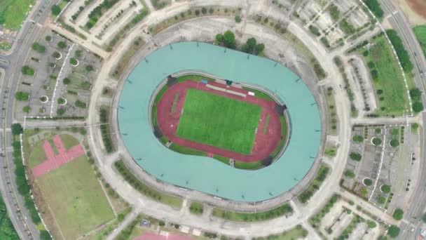 Bogor Indonesia October 2022 Aerial View Pakansari Stadium Sunny Day — Stockvideo