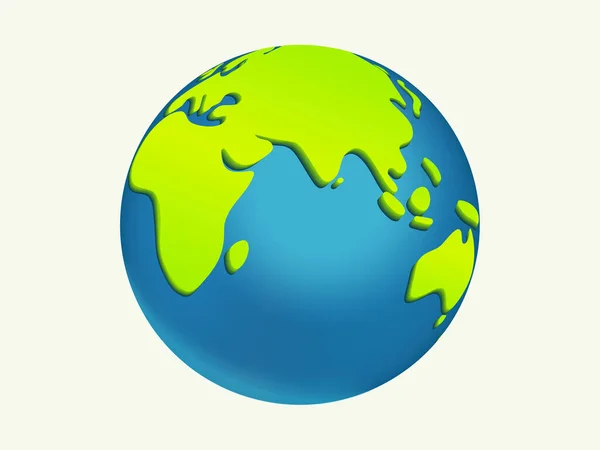 Мировой Глобус Арктическим Индийским Океанами Cartoon Style Blue Earth Векторная — стоковый вектор