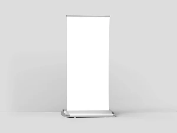 Rollup Banner Mockup Isolated Grey Color Background Illustration — Stock Photo, Image