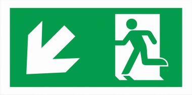 Acil Kaçış Sembolleri Uluslararası Yol Kılavuzu NFPA 170 'e uygun olarak çıkış rotaları