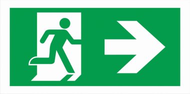 Acil Kaçış Sembolleri Uluslararası Yol Kılavuzu NFPA 170 'e uygun çıkış rotaları